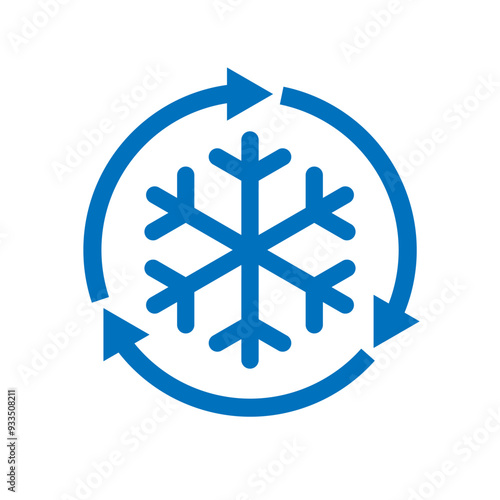 Freezing or defrost graphic icon. Conditioning sign isolated on white background. Vector illustration