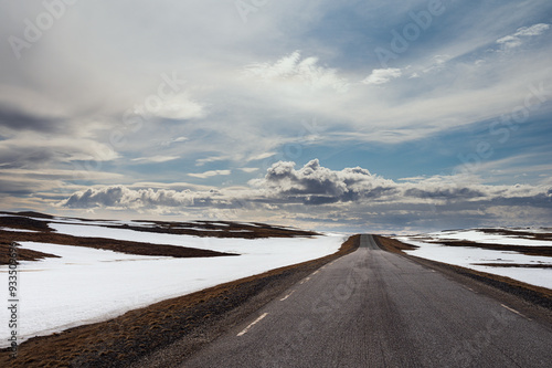 nordic landscape inside the island of Mgeroya over the road from Honningsvag to Gjesvaer, North Cape, Norway photo