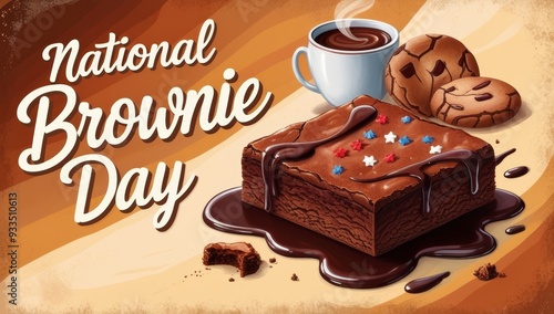 A warm and inviting illustration of National Brownie Day