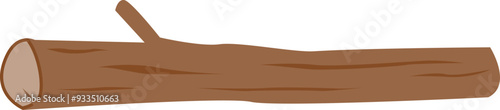 Illustration of a horizontal log of wood with bark, symbolizing natural resources and simplicity.
