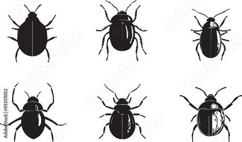 A set of insects. Hand drawn vector illustration	