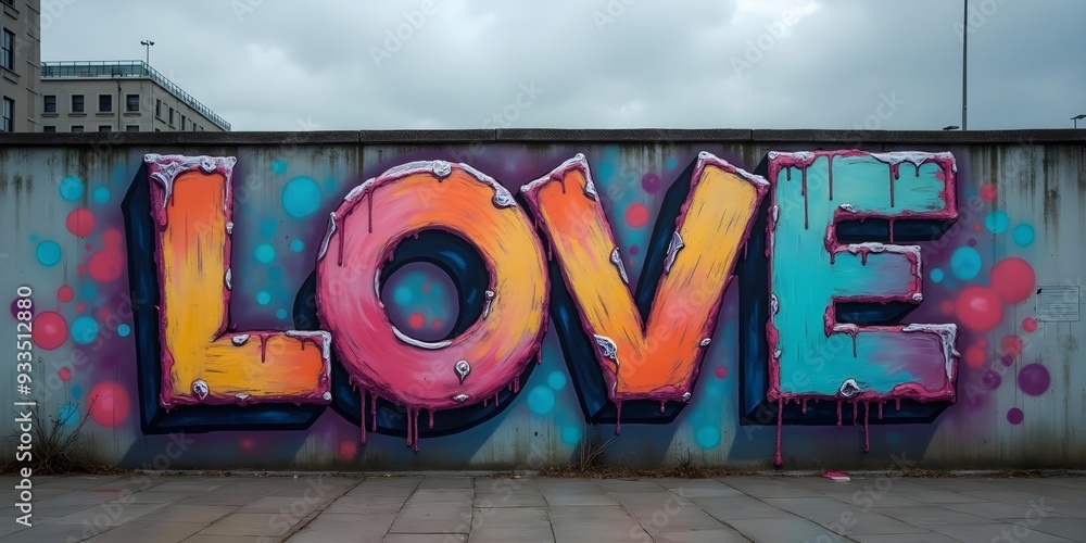 Naklejka premium inscription love letters