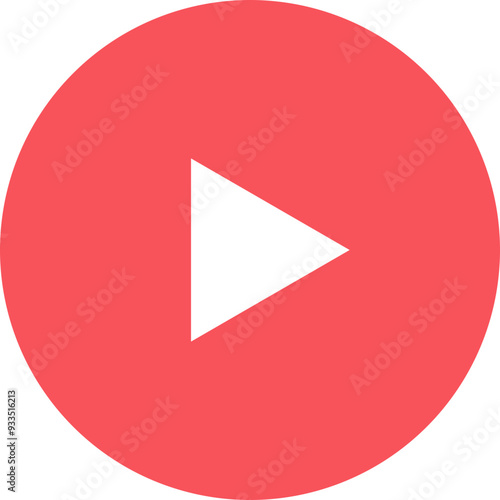 A red round play button symbolizing start, action, and media playback.