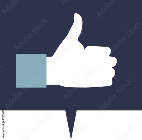 A speech bubble with a thumbs-up icon, symbolizing approval or agreement.