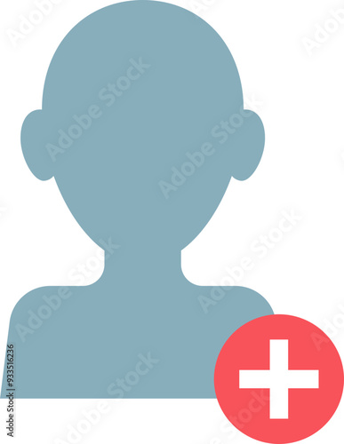 Silhouette of a person's head with a plus sign, indicating adding a new profile or contact.
