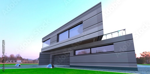 Canvas Print Unusual futuristic design of a modern building recently designed by Japanese engineers