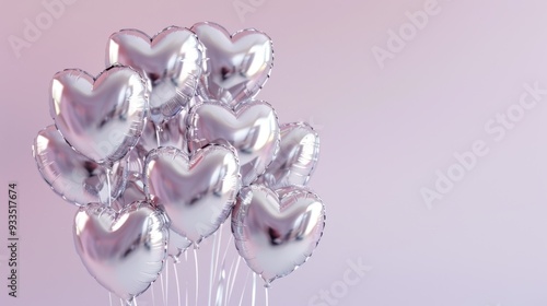 The silver heart balloons photo