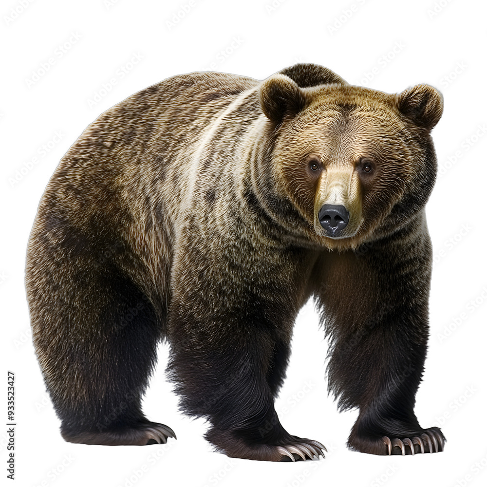 [Transparent Background PNG]Brown Bear Standing On A White Background