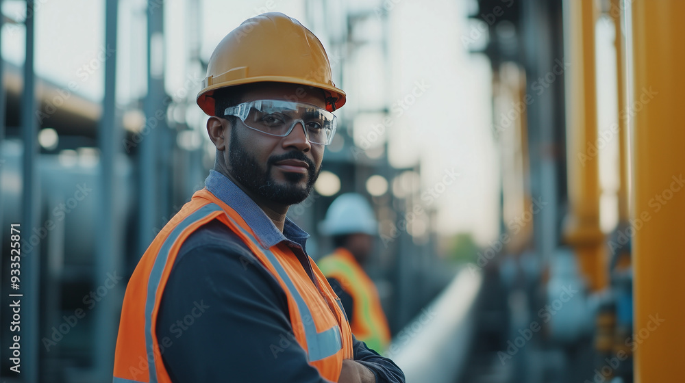 Professional Foreman and Workers in Industry Inspecting Pipelines for Labor Day Professional Foreman and Workers in Industry Inspecting Pipelines for Labor Day