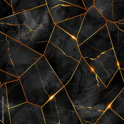 Wallpaper Mural Black marble background with golden line, pattern for seamless Torontodigital.ca