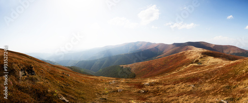 Beautiful summer scenery. Dramatic view in Pylypec mountain in the Ukraine. Sunny summer scene of mountain valley. Beauty of nature concept background. photo