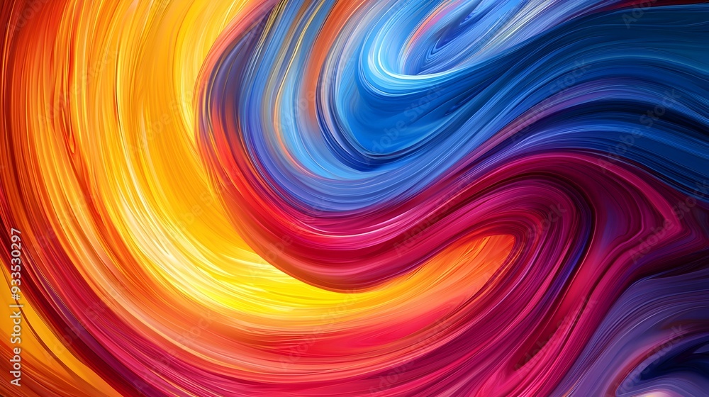 Flowing Chromatic Fusion:Vibrant Abstract Wave Pattern Blending Seamlessly