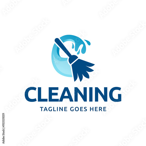 Home Cleaning Services Logo Design Vector. Cleaning broom logo design.