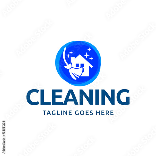 Home Cleaning Services Logo Design Vector. Cleaning broom logo design.