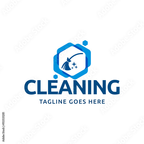 Home Cleaning Services Logo Design Vector. Cleaning broom logo design.