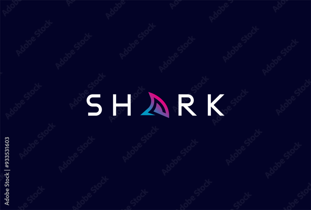 Shark Logo, letter A with Shark Fin combination in text Shark typography logo, vector illustration Shark Logo, letter A with Shark Fin combination in text Shark typography logo, vector illustration