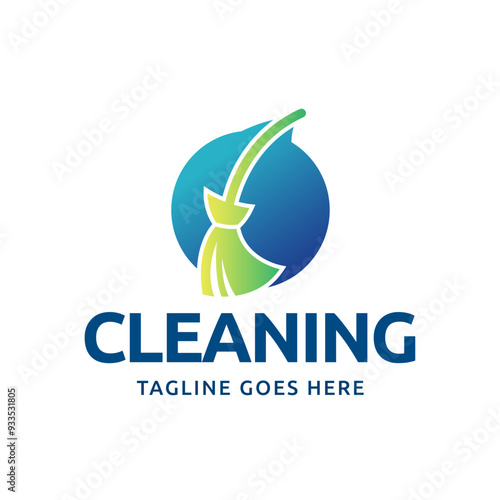 Home Cleaning Services Logo Design Vector. Cleaning broom logo design.