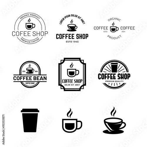 Coffee logo vector icon illustration hipster retro vintage