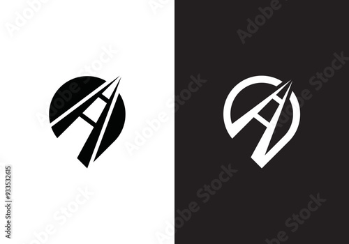 pin road tour and travel logo icon design template