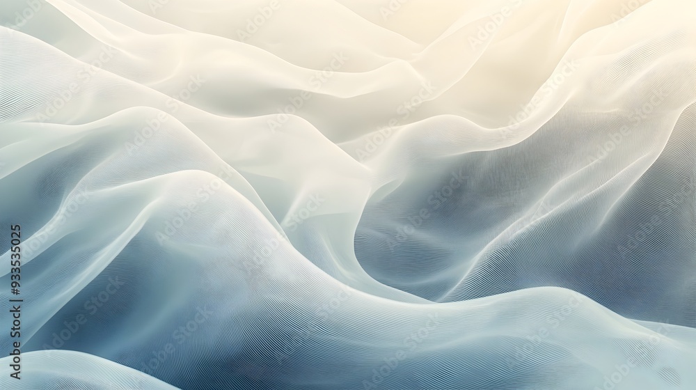 Obraz premium Smooth and Flowing Gradient of Calming Waves in Serene Hues