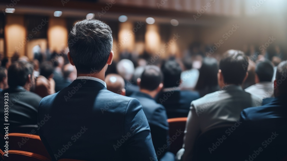 Business speaker giving a talk at business conference event. Neural network ai generated art Business speaker giving a talk at business conference event. Neural network ai generated art