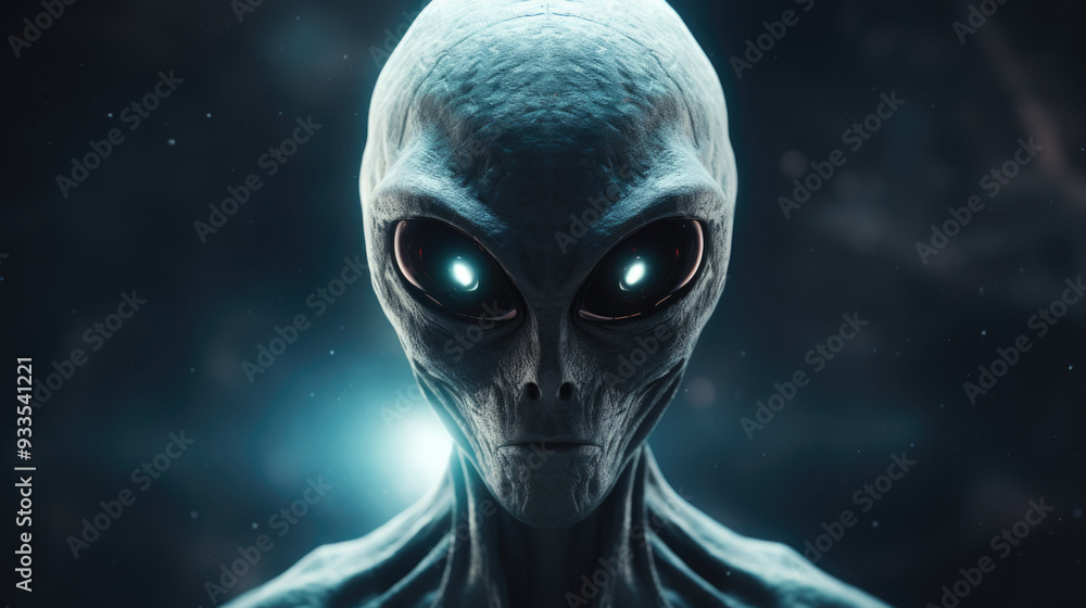 Alien creature has a message for humans. Grey kind humanoid from an other planet portrait series. Alien creature has a message for humans. Grey kind humanoid from an other planet portrait series.