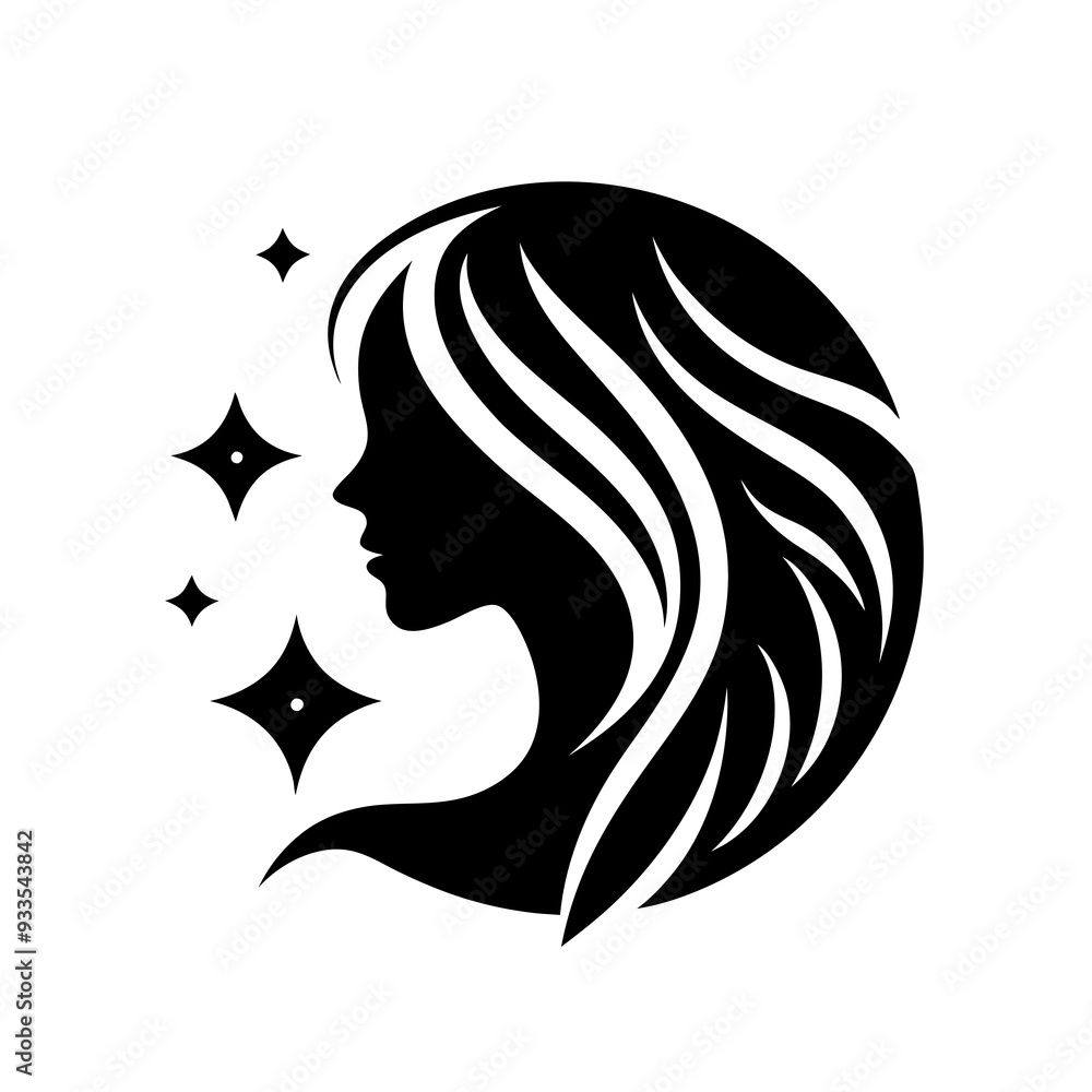 Beauty care logo design silhouette vector art illustration Beauty care logo design silhouette vector art illustration