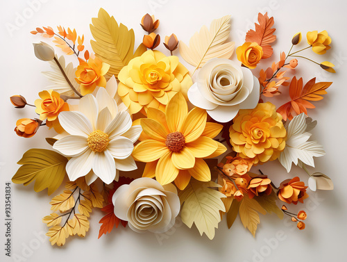 Superb Beautiful autumnal bouquet on wooden table on dark wall