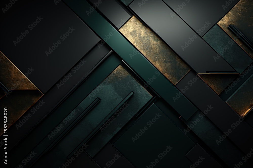 Abstract dark background with gold accents. Abstract dark background with gold accents.