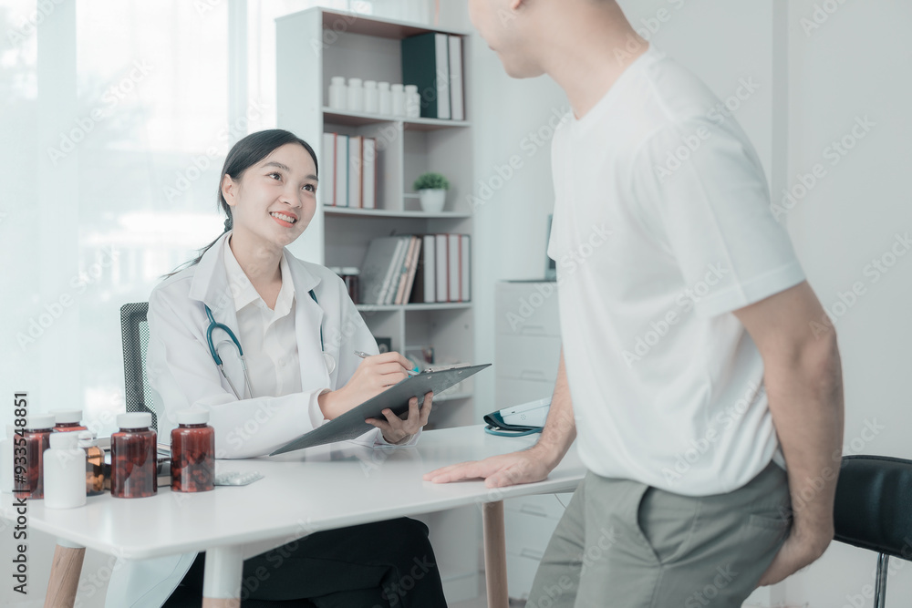 A man's hand holds hemorrhoids in his buttocks to consult with a doctor about his treatment. Health care concept. A man's hand holds hemorrhoids in his buttocks to consult with a doctor about his treatment. Health care concept.