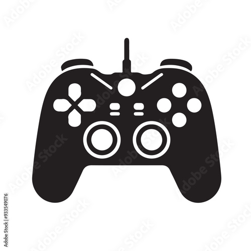 Game controller silhouette vector art illustration