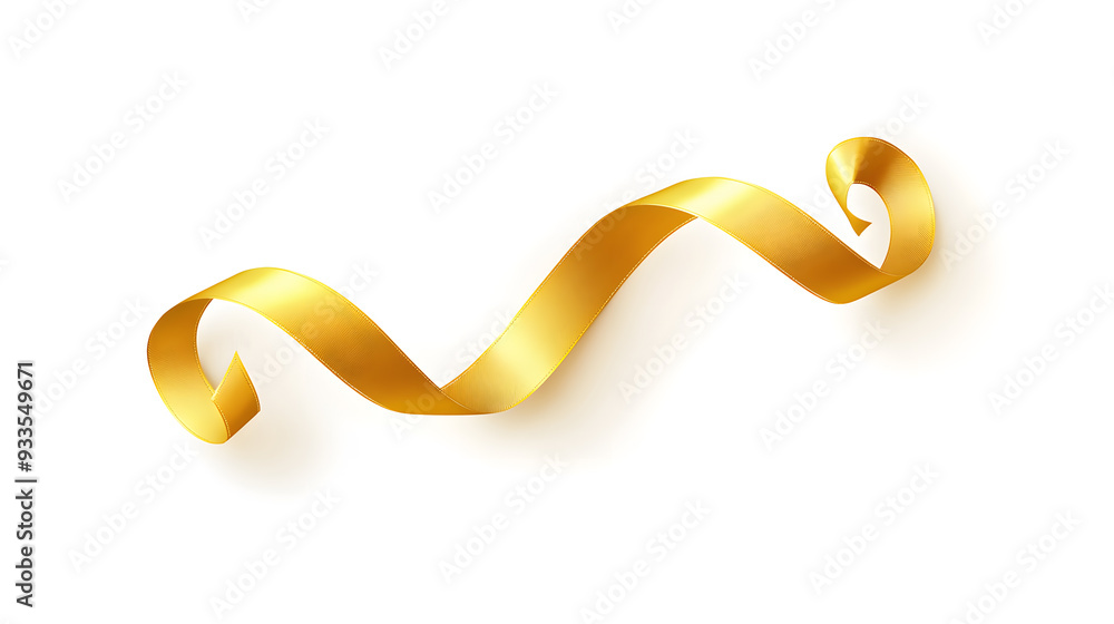 Golden ribbon in vector style, isolated on white background Golden ribbon in vector style, isolated on white background