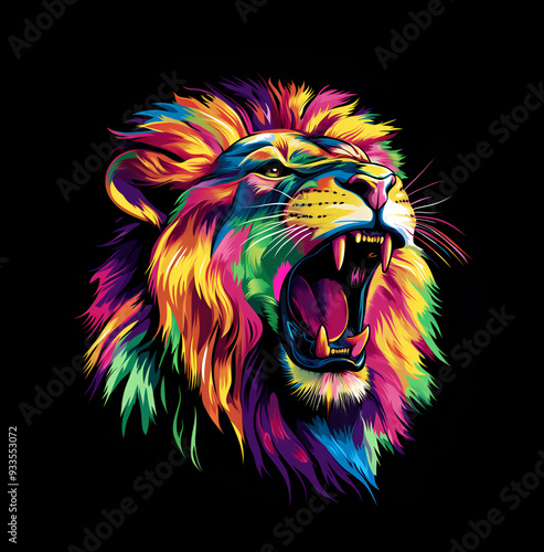 Roaring Lion Graffiti T-shirt Design