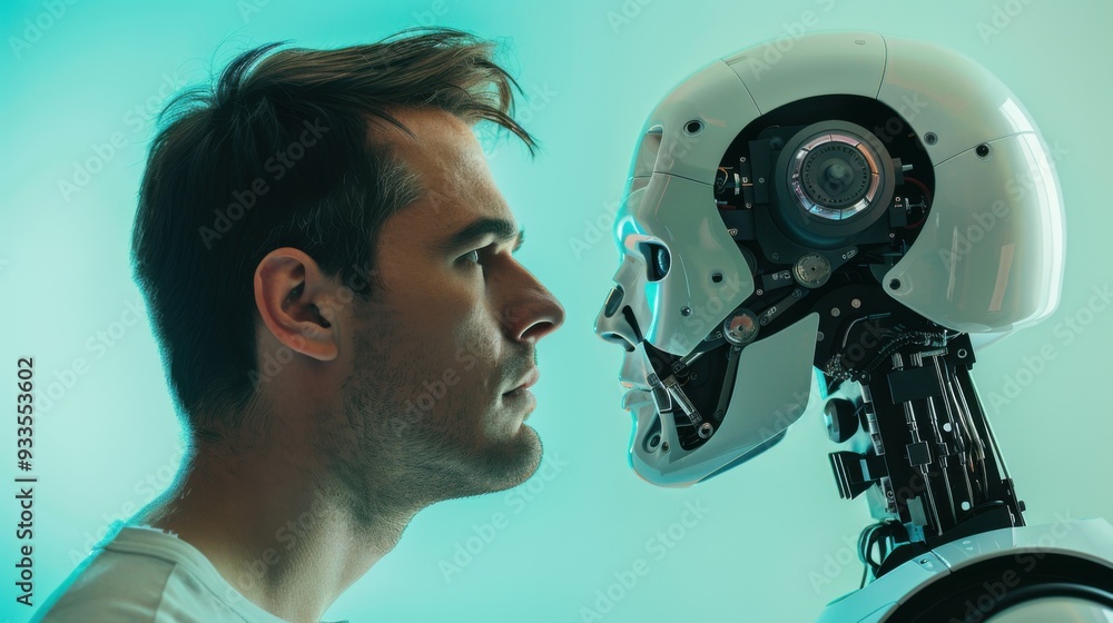Confrontation between humanity and artificial intelligence. Confrontation between humanity and artificial intelligence.