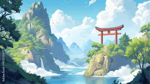 Landscape Vector - Relaxing Japanese Style