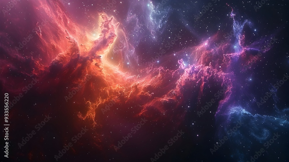 Vibrant Cosmic Nebula Swirling Gases Distant Stars and Ethereal Cosmic Landscape Vibrant Cosmic Nebula Swirling Gases Distant Stars and Ethereal Cosmic Landscape