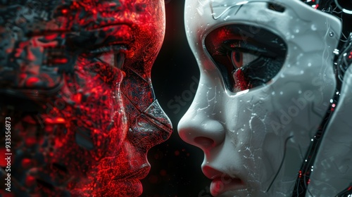 Confrontation between humanity and artificial intelligence.