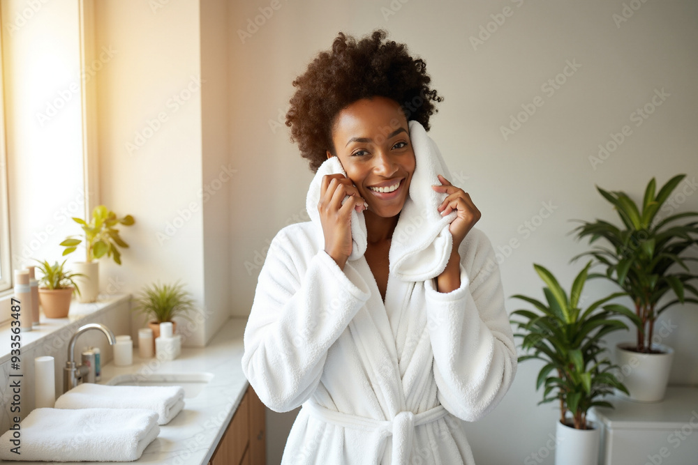 Black Woman's Morning Skincare Routine: Self-Care and Beauty for Wellness Campaigns and Skincare Marketing Black Woman's Morning Skincare Routine: Self-Care and Beauty for Wellness Campaigns and Skincare Marketing