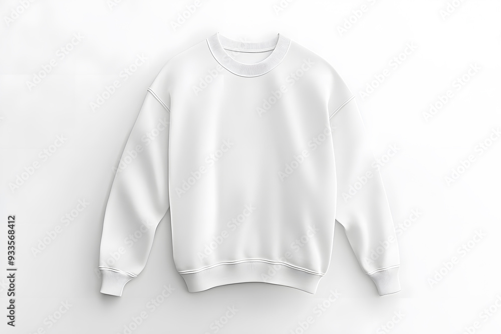 Mockup of white sweatshirt, blank pullover with a long sleeve, isolated on white background Mockup of white sweatshirt, blank pullover with a long sleeve, isolated on white background