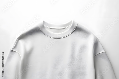 Mockup of white sweatshirt, blank pullover with a long sleeve, isolated on white background 