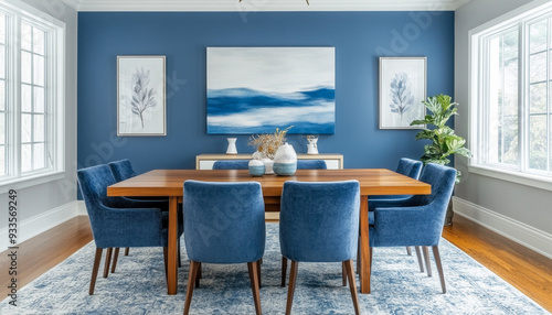 Colourful dining room Transitional Modern Interior Design style