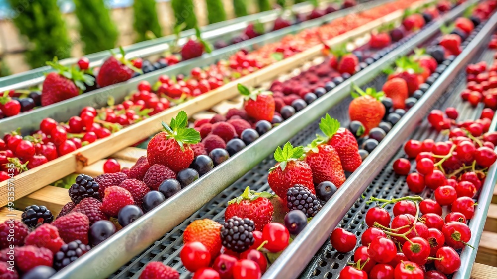 Ruby Berry Trellis: Vibrant, berry shades, trellised berry motifs, conveyor belt, biscuit dough Ruby Berry Trellis: Vibrant, berry shades, trellised berry motifs, conveyor belt, biscuit dough