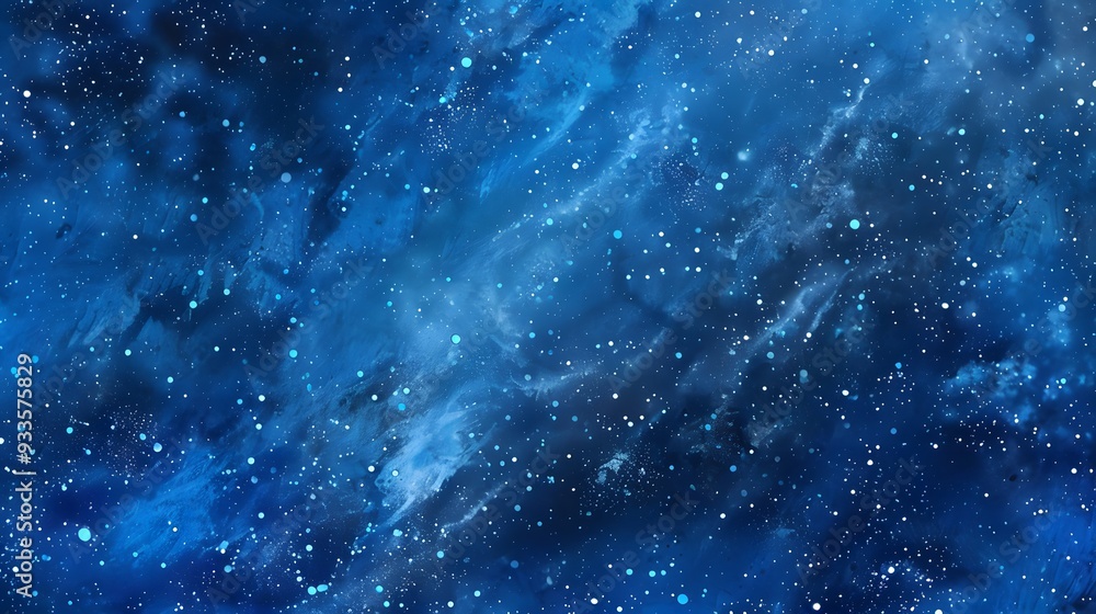 Naklejka premium Abstract Cosmic Starry Night with Blue and White Hues