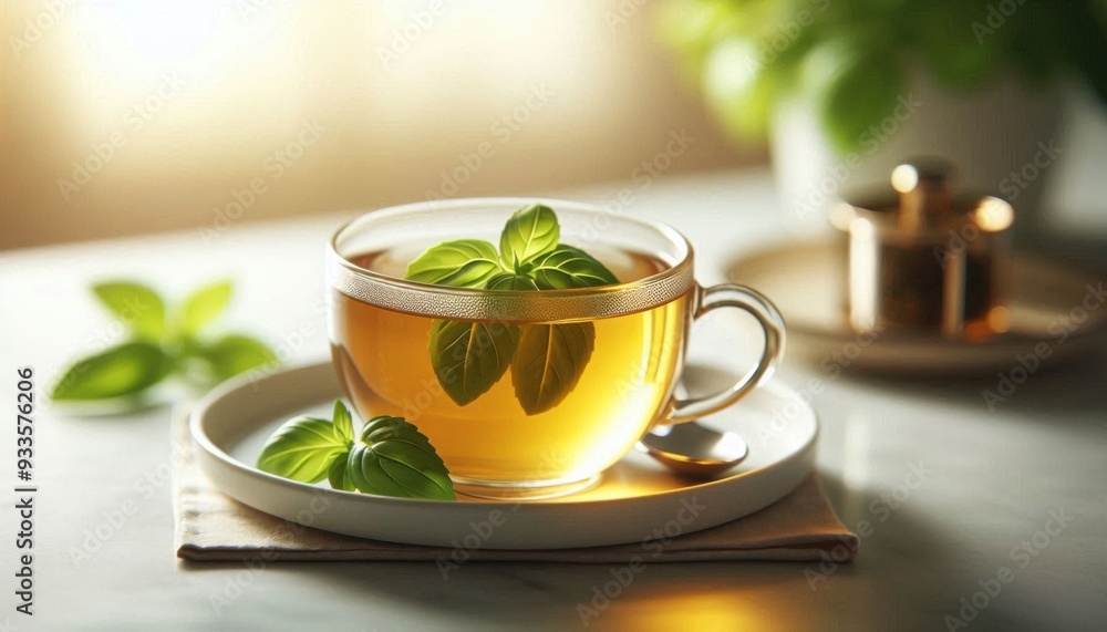 a cup of hot holy basil tea a cup of hot holy basil tea