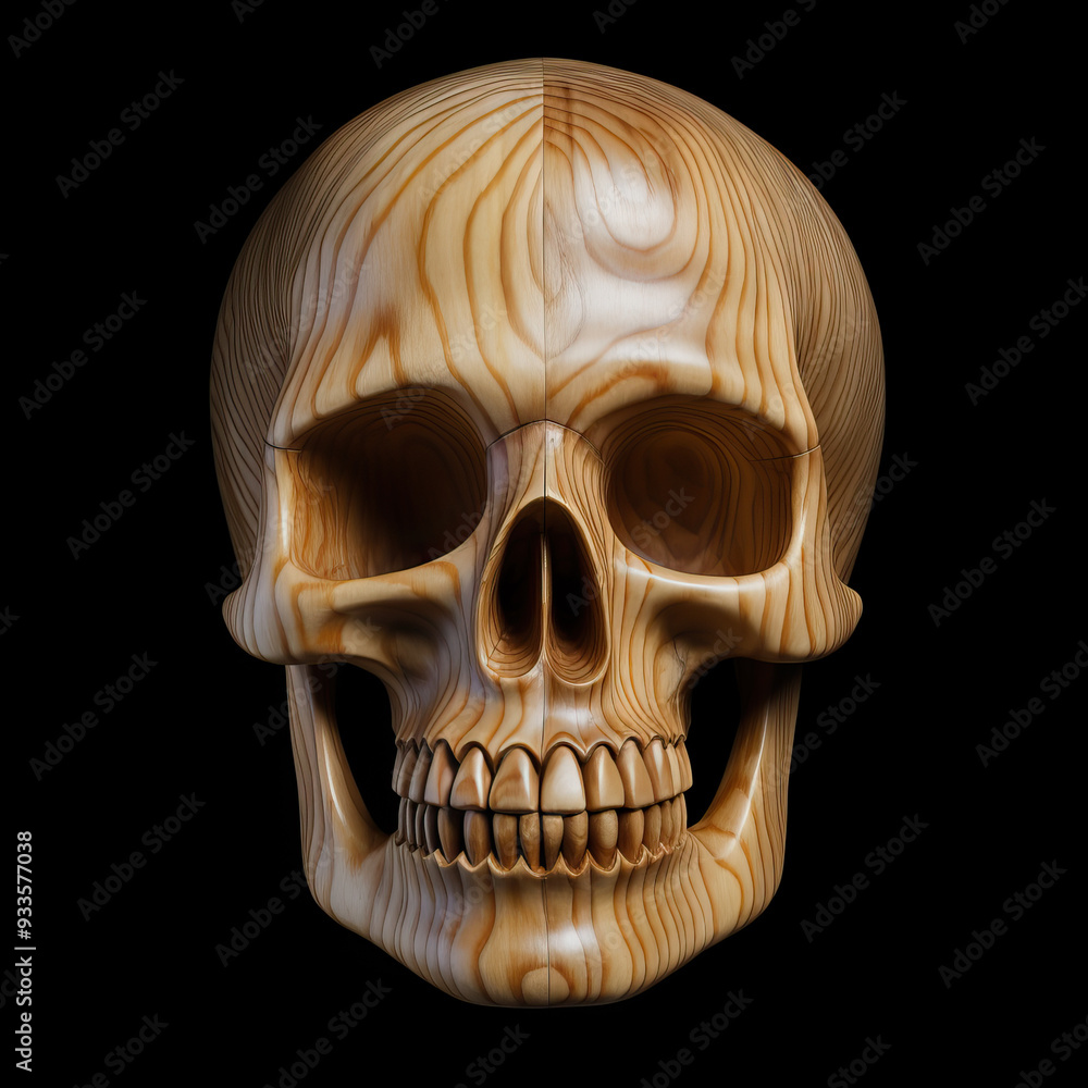 Fototapeta premium carved wood skull