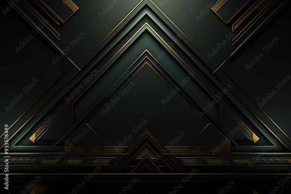 Fototapeta premium Abstract dark background with golden accents.