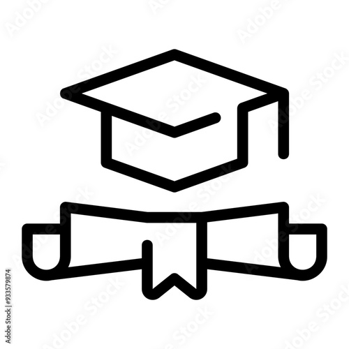 graduation line icon