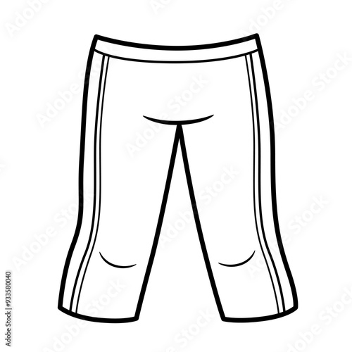 Sports breeches for training linear drawing
