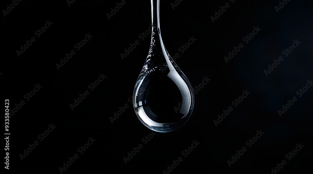 A detailed view of a single water droplet suspended.generative.ai A detailed view of a single water droplet suspended.generative.ai