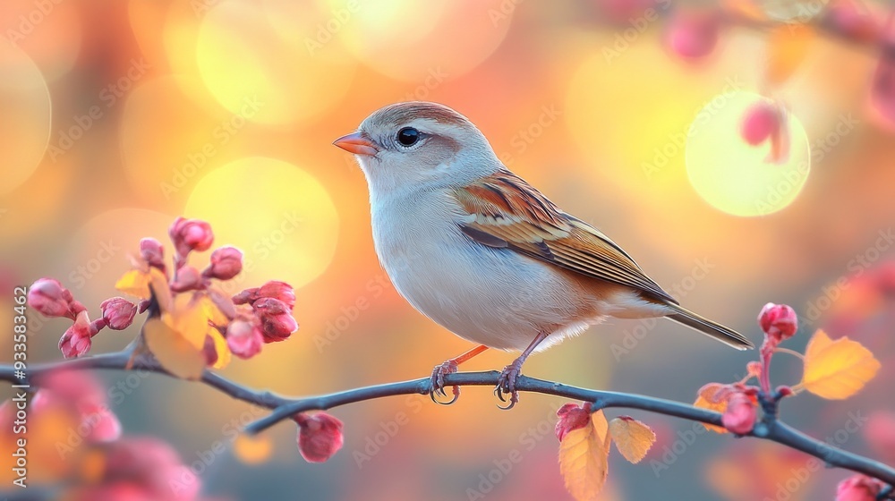 A Tiny Bird Perched on a Branch A Tiny Bird Perched on a Branch